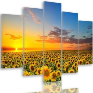 CARO Tablou pe pânză - Landscape Sunflowers 100x70 cm