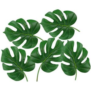 Set 5 frunze artificiale din plastic, Verde 55 cm