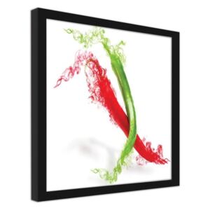 CARO Imagine în cadru - Two Abstract Chilli Peppers 20x20 cm Negru