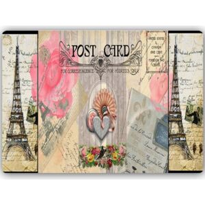 CARO Tablou metalic - Post Card From Paris 40x30 cm