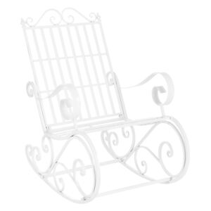 [casa.pro]®.Scaun balansoar din metal, alb, pentru gradina- vintage, alb