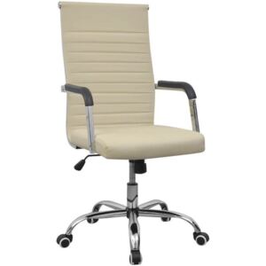 Scaun pentru birou din piele artificială 55x63 cm, Crem