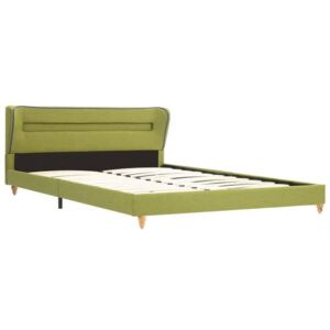 Cadru de pat cu LED-uri, verde, 120 x 200 cm, material textil