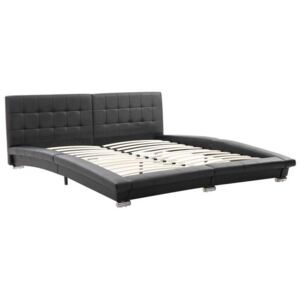 Cadru de pat, negru, 200 x 180 cm, piele artificială