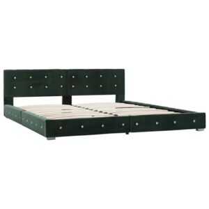Cadru de pat, verde, 160 x 200 cm, catifea