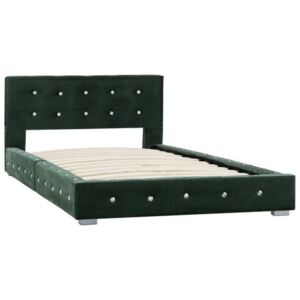 Cadru de pat, verde, 90 x 200 cm, catifea