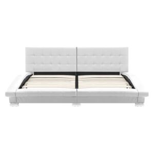 Cadru de pat, alb, 200 x 180 cm, piele artificială