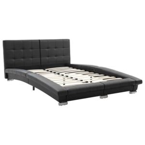 Cadru de pat, negru, 200 x 140 cm, piele artificială