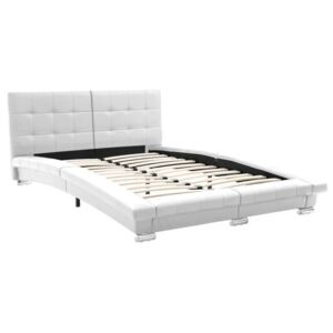 Cadru de pat, alb, 200 x 140 cm, piele artificială