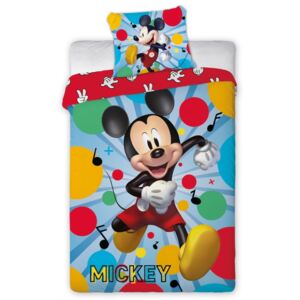 Lenjerie din bumbac, pentru copii, Mickey MouseParty, 140 x 200 cm, 70 x 90 cm