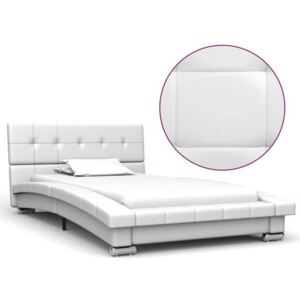 Cadru de pat, alb, 200 x 90 cm, piele artificială