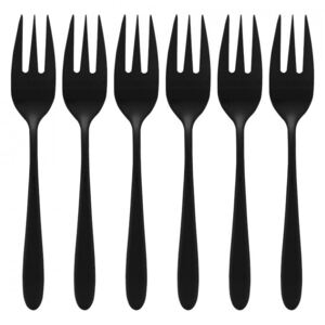 Set 6 furculite pentru desert negre din inox Matt Vtwonen