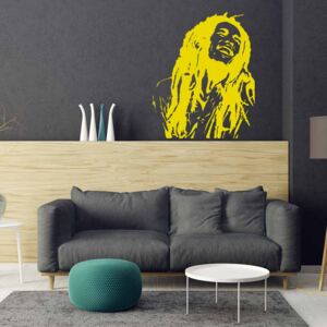 GLIX Bob Marley - autocolant de perete Galben 55 x 65 cm