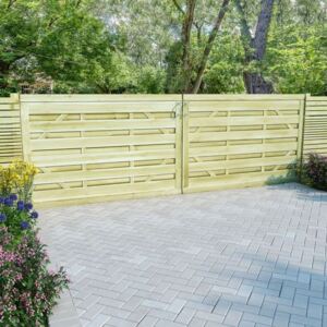 Porți de grădină 2 buc. verde 150x100 cm lemn de pin tratat FSC