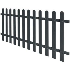 Gard din șipci, lemn compozit, 200x80 cm, gri