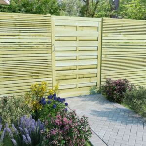 Poartă de grădină, verde, 100 x 150 cm, lemn de pin tratat FSC