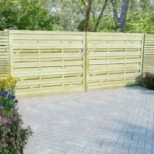 Porți de grădină 2 buc. verde 150x125 cm lemn de pin tratat FSC