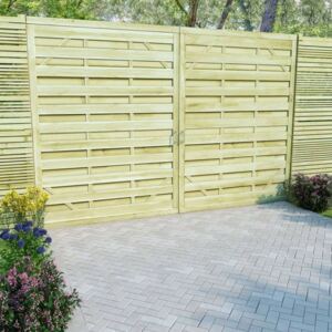 Porți de grădină 2 buc. verde 150x200cm lemn de pin tratat FSC