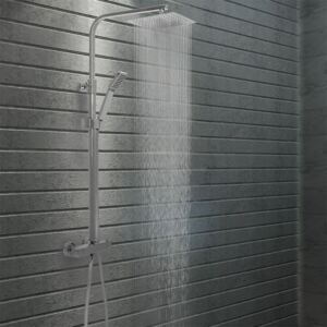 Set de duș cu două capete, cu termostat, oțel inoxidabil