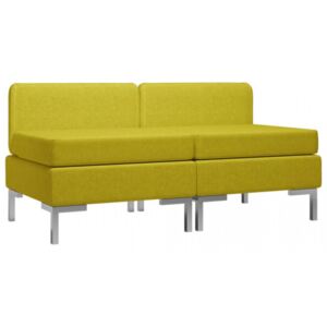 Canapele de mijloc modulare cu perne 2 buc. galben textil