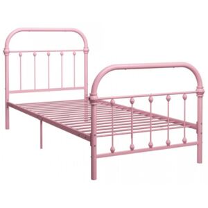 Cadru de pat roz 90 x 200 cm metal