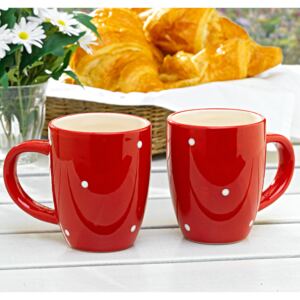 Ceasca de cafea Buline - rosu/alb
