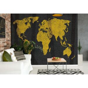 GLIX Fototapet - Modern World Map Grunge Texture Papírová tapeta - 368x280 cm