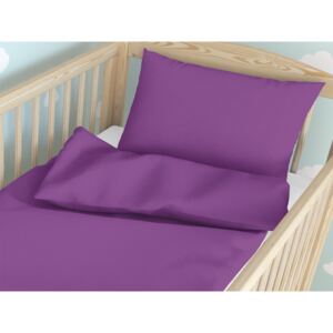 Goldea lenjerie pătuț din bumbac pentru copii - violet 90 x 140 a 50 x 70 cm