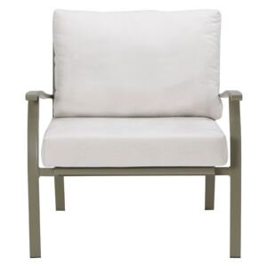 Canapele gradina Ethimo Elisir Lounge Mud Grey with Nature White Seat & Back Cushions