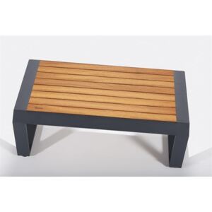 Masa de cafea pentru gradina / terasa, din aluminiu si lemn Assento Outdoor Maro / Antracit, L110xl66xH40 cm