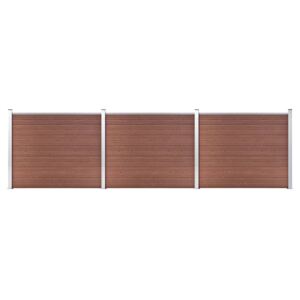 Set panouri gard, 526x146 cm, maro, WPC