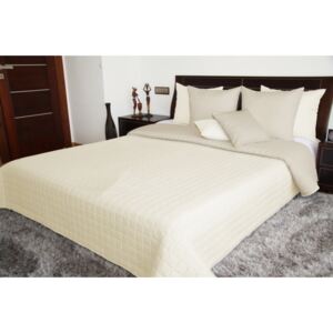 Cuvertură de pat de o culoare bej, cu cusături geometrice Lăţime: 170 cm | Lungime: 210 cm