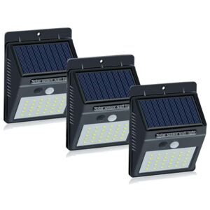 Set 3 Lampi Solare cu 30 LED, senzor de miscare si senzor de lumina