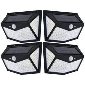 Set 4 Lampi solare 212 LED, senzor de miscare si 3 moduri de functionare
