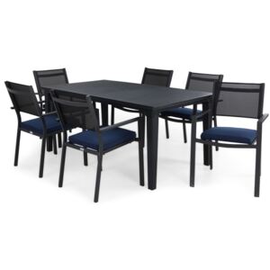 Mese și scaune VG5531, Scaune de culoare: Negru + albastru
