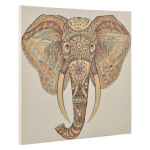 [art.work] Fotografie de perete decorativa - elefant Model 1- imprimat panza in, cu rama ascunsa - 80x80x3,8cm