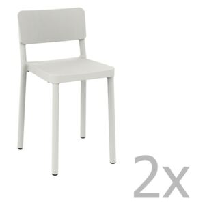 Set 2 scaune bar adecvate pentru exterior Resol Lisboa, înălțime 72,9 cm, alb