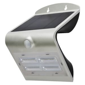 Aplica solara de perete cu senzor LED/3,2W IP65 argintiu