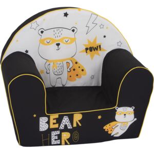 Copii scaun ursul de super-erou - alb-negru Teddy bear hero