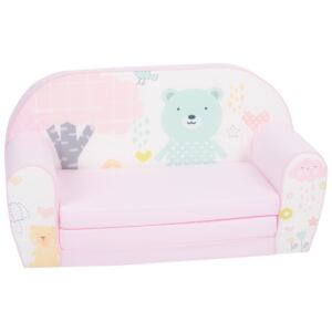 Copii canapea mentă urs - roz-alb Mint Bear
