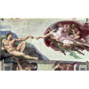 Sistine Chapel Ceiling (1508-12): The Creation of Adam, 1511-12 (fresco) Reproducere, Michelangelo Buonarroti