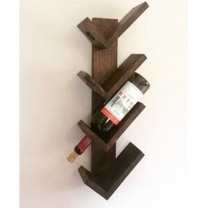 Raft de perete/suport vinuri, Wine Stand Homs,58x20x10 cm, lemn natur
