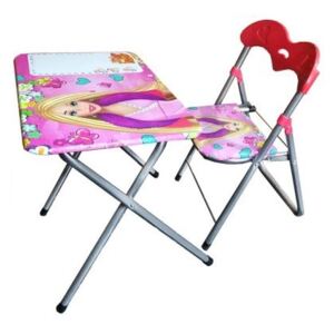 Masuta pliabila cu scaun, Baby Homs, multicolor, 40 x 40 x 40 cm