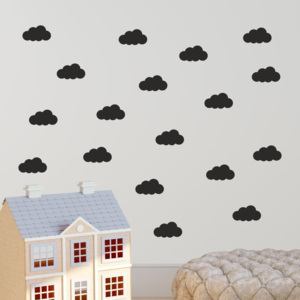Set autocolante de perete North Carolina Scandinavian Home Decors Clouds, negru