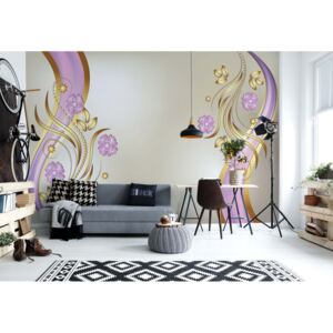 Fototapet - Luxury Ornamental Floral Design Purple Vliesová tapeta - 206x275 cm