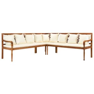 Set canapea de grădină cu perne, 3 piese, lemn masiv de acacia