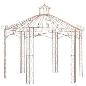 Pavilion de grădină, maro antic, 4 m, fier