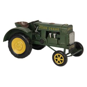 Macheta Tractor Retro din metal verde 18 cm x 9 cm x 9 cm