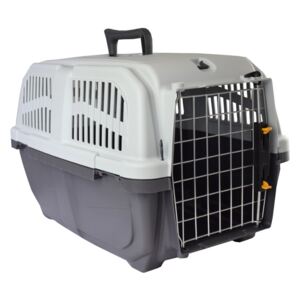 Astoreo Cusca de transport pentru caini si pisici alb/gri 2,2 kg, 55x36x35cm