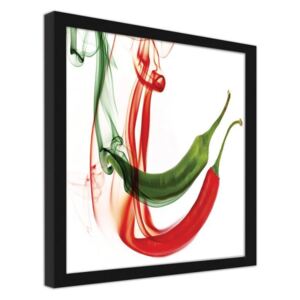 CARO Imagine în cadru - Abstract Chilli Peppers 20x20 cm Negru